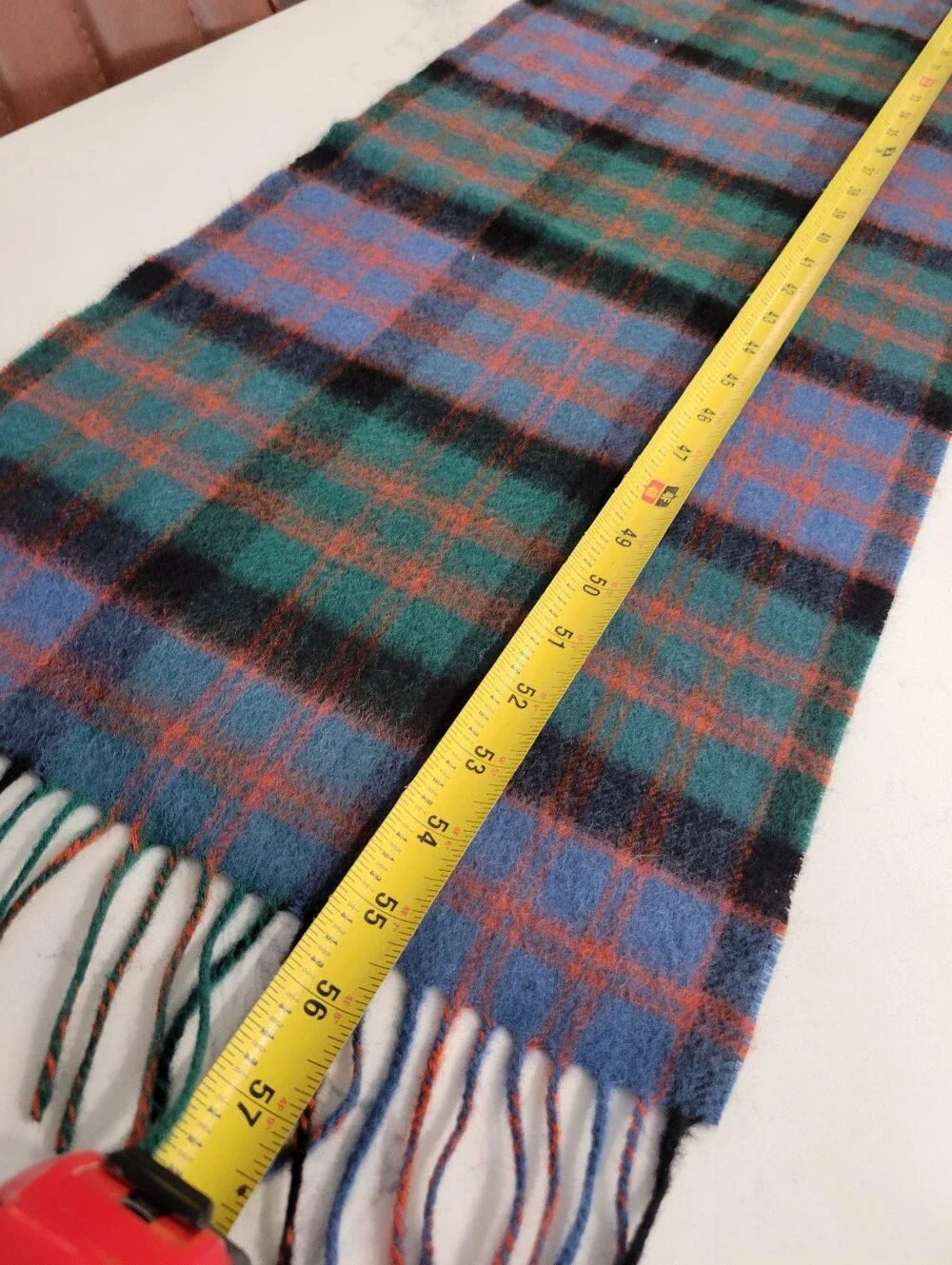 Clans of Scotland Blue & Green Tartan Plaid Lambswool Fringed Scarf Wrap